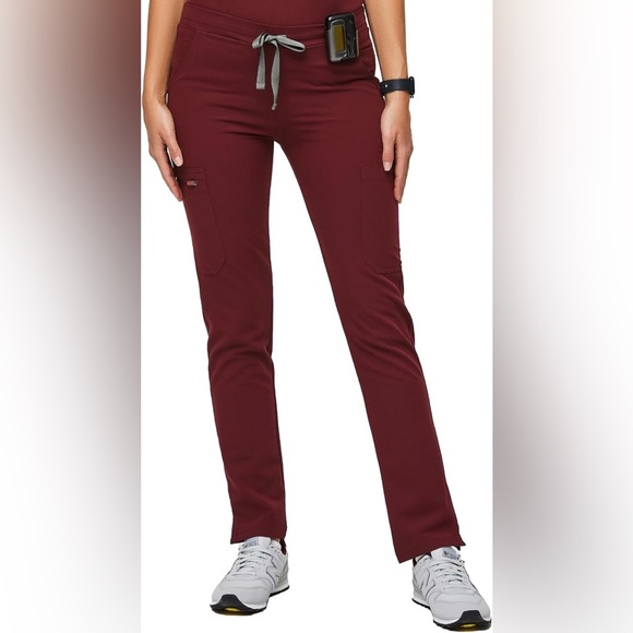 FIGS Technical Collection Burgundy Pants Scrubs Size S Hospital Work Nurse RN - Picture 2 of 8